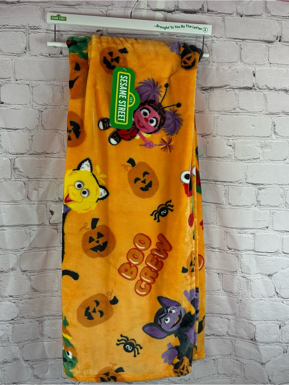 Sesame Street Orange Halloween 'Boo Crew' Kids Blanket with Character Print